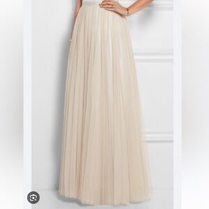 NWOT Needle & Thread Light Pink Tulle Layered Pleated Maxi Skirt, 2